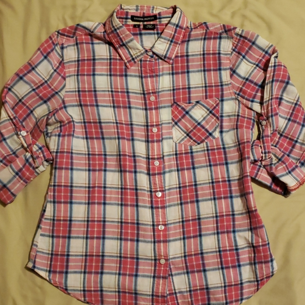 Button up plaid shirt